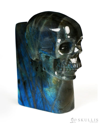 The One Within - 2.6’’ Labradorite Hand Carved Crystal Skull Pocket Stone Crystal Healing - Tiny Gemstone Skull