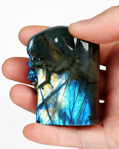 The One Within - 2.6’’ Labradorite Hand Carved Crystal Skull Pocket Stone Crystal Healing - Tiny Gemstone Skull