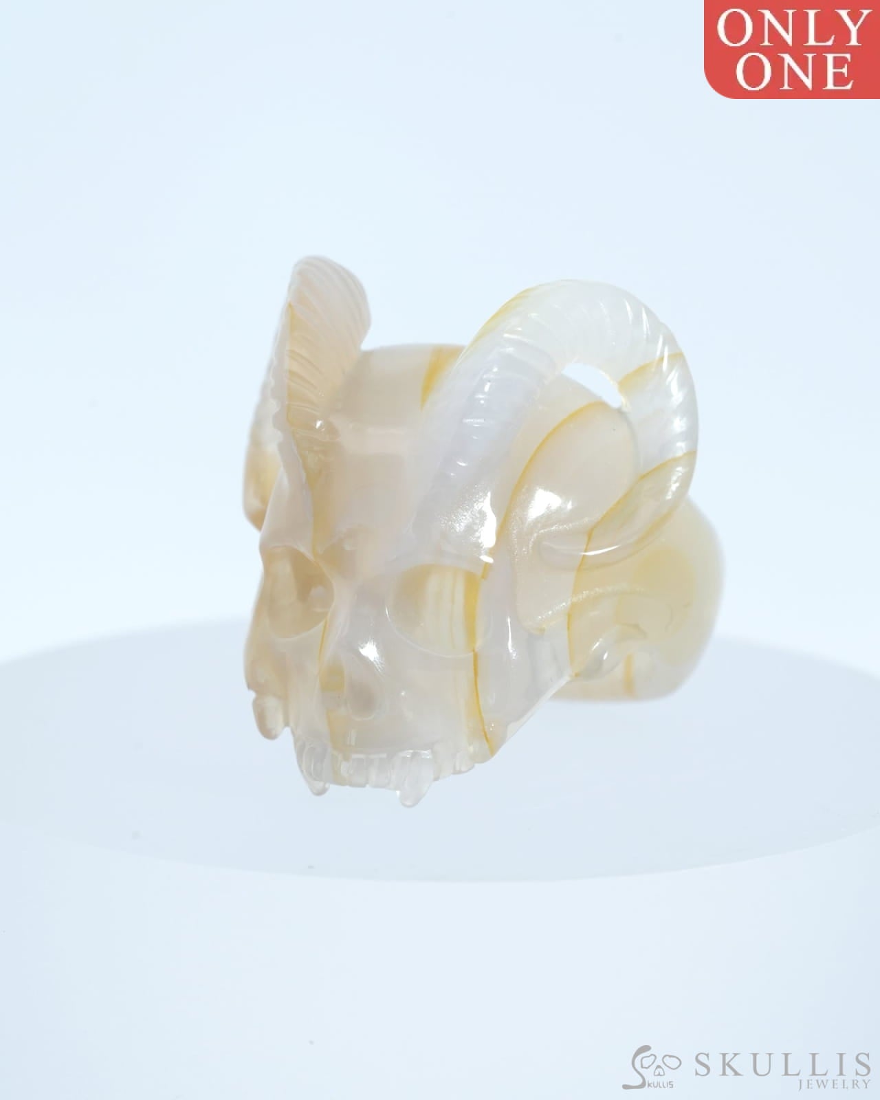 Gem Skull Ring Of Agate Carved Skull In 925 Sterling Silver - 0800025 Us Size (9) Skull Rings