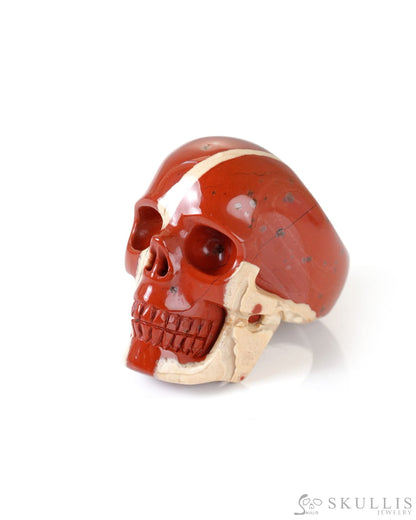 Gem Skull Ring of Red Jasper Carved Skull US size 8 - 9800324 Skull Rings