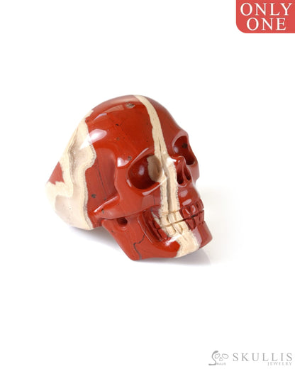 Gem Skull Ring of Red Jasper Carved Skull US size 8 - 9800324 Skull Rings
