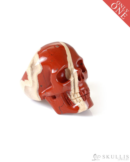 Gem Skull Ring of Red Jasper Carved Skull US size 8 - 9800324 Skull Rings