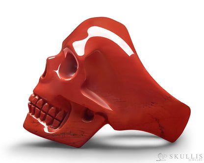 Gem Skull Ring of Solid Red Jasper Carved Skull Skull Rings