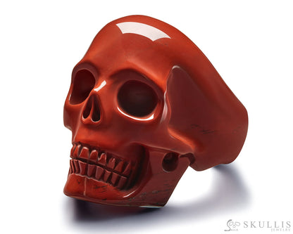 Gem Skull Ring of Solid Red Jasper Carved Skull (Copy) Skull Rings