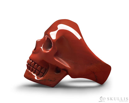 Gem Skull Ring of Solid Red Jasper Carved Skull (Copy) Skull Rings