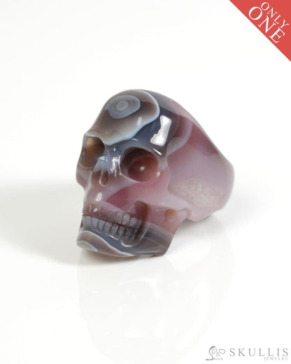 Skullis Gem Skull Ring of Mozambique Agate Carved Skull US size 10 - ZR19900054 Skull Rings