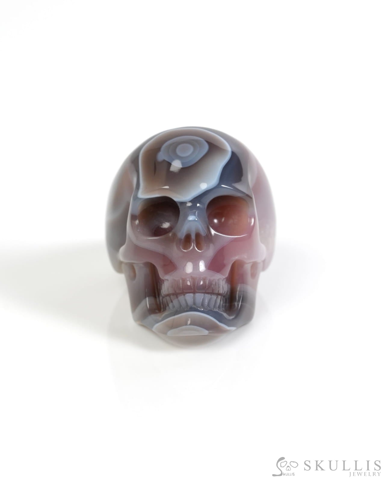 Skullis Gem Skull Ring of Mozambique Agate Carved Skull US size 10 - ZR19900054 Skull Rings